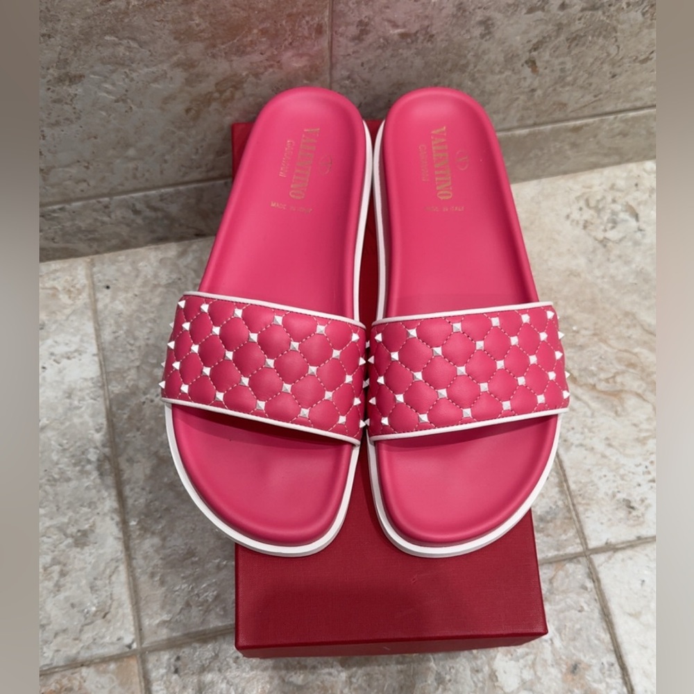 Valentino Rockstud Spike Slides